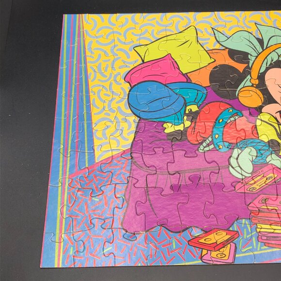 Vintage 80s TOTALLY MINNIE Mouse "Playing Tapes" Jigsaw Puzzle 100 pcs COMPLETE - Picture 3 of 10